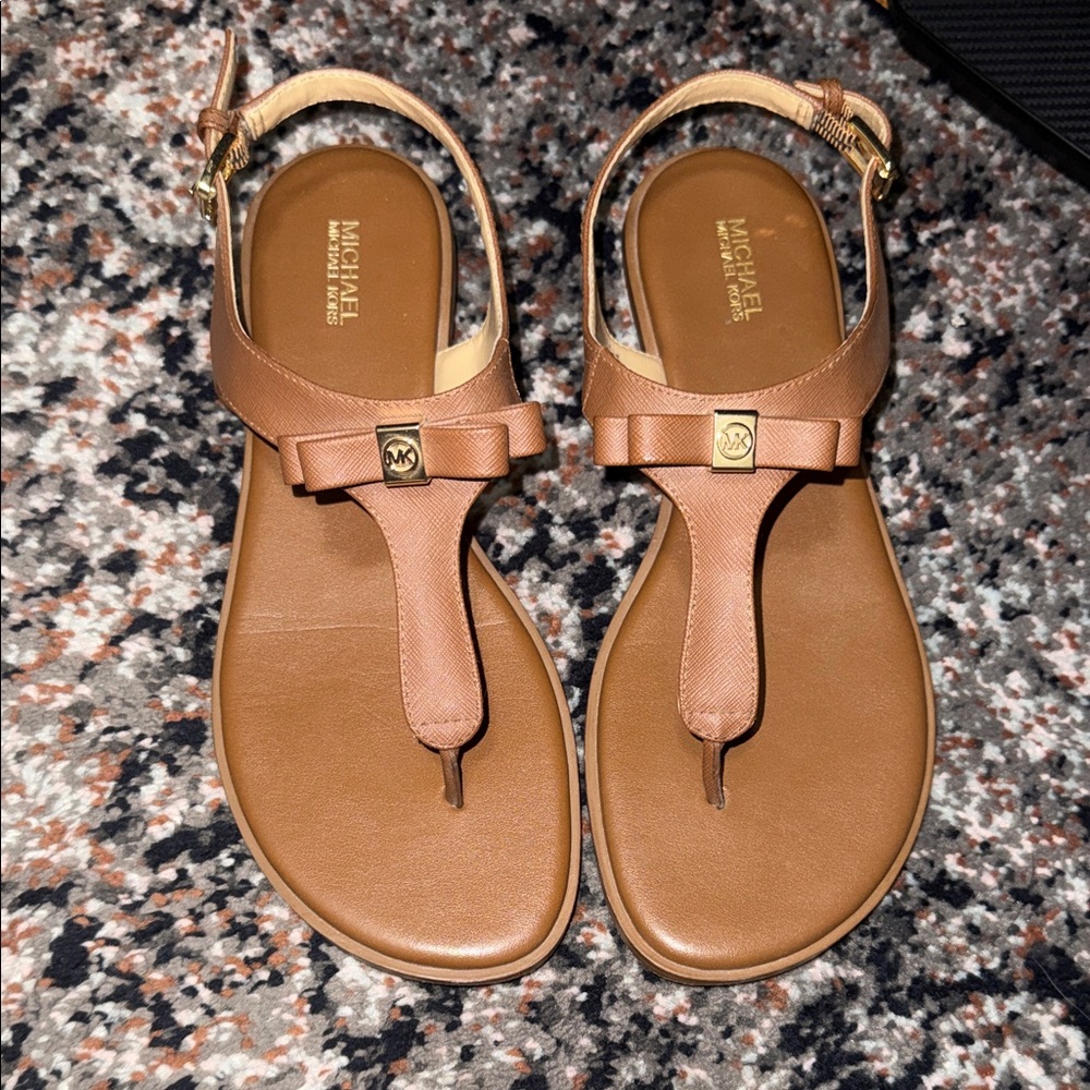 Michael Kors Tan Leather Sandals